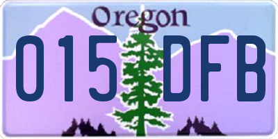 OR license plate 015DFB