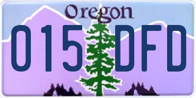 OR license plate 015DFD