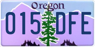 OR license plate 015DFE