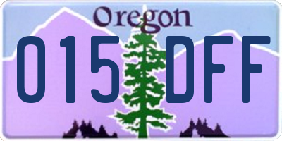 OR license plate 015DFF