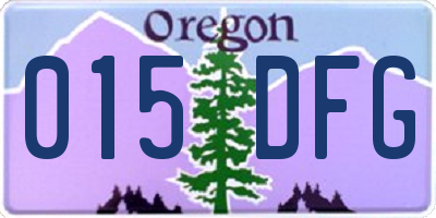 OR license plate 015DFG