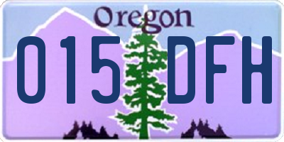 OR license plate 015DFH