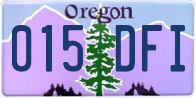 OR license plate 015DFI