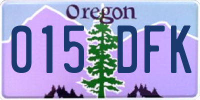 OR license plate 015DFK