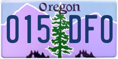 OR license plate 015DFO