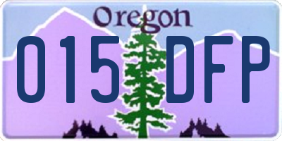 OR license plate 015DFP