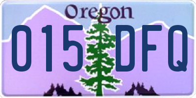 OR license plate 015DFQ