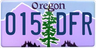 OR license plate 015DFR