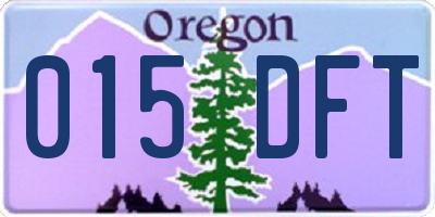 OR license plate 015DFT