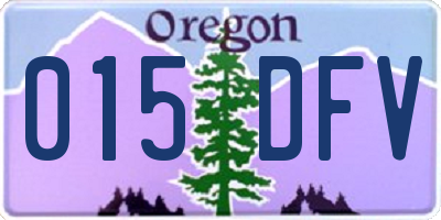 OR license plate 015DFV