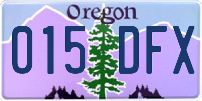 OR license plate 015DFX