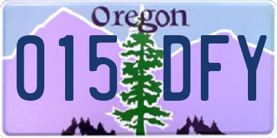 OR license plate 015DFY