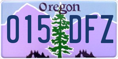 OR license plate 015DFZ