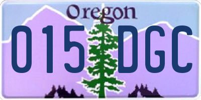 OR license plate 015DGC