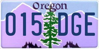OR license plate 015DGE