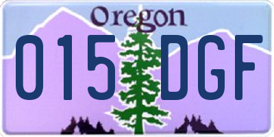 OR license plate 015DGF