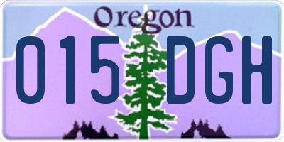 OR license plate 015DGH