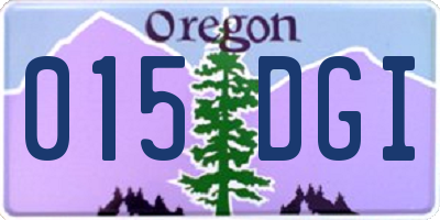 OR license plate 015DGI