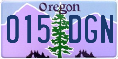 OR license plate 015DGN