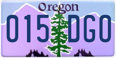 OR license plate 015DGO