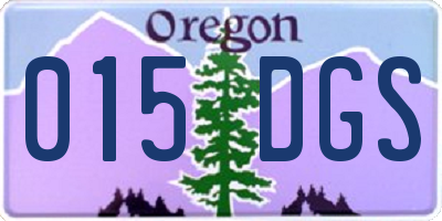 OR license plate 015DGS
