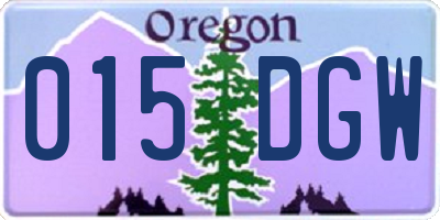 OR license plate 015DGW