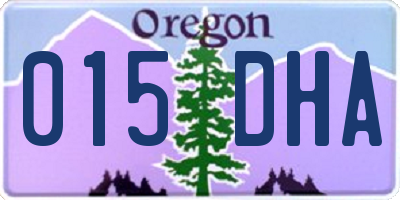 OR license plate 015DHA