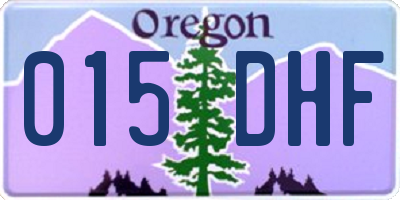 OR license plate 015DHF