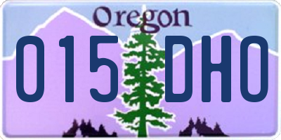 OR license plate 015DHO