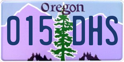 OR license plate 015DHS