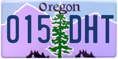 OR license plate 015DHT