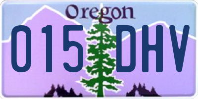 OR license plate 015DHV