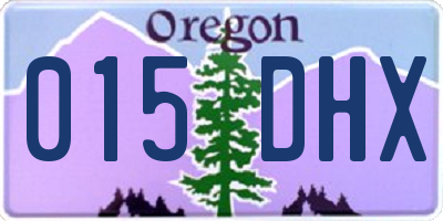 OR license plate 015DHX