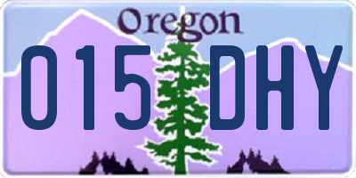 OR license plate 015DHY