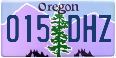 OR license plate 015DHZ