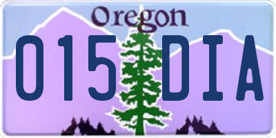 OR license plate 015DIA