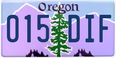 OR license plate 015DIF