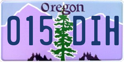 OR license plate 015DIH
