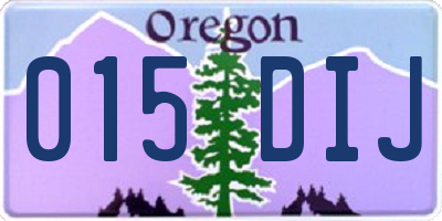 OR license plate 015DIJ