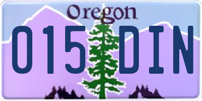 OR license plate 015DIN