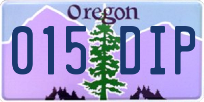 OR license plate 015DIP