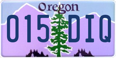 OR license plate 015DIQ