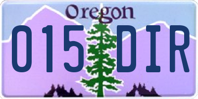 OR license plate 015DIR