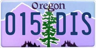 OR license plate 015DIS