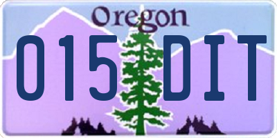 OR license plate 015DIT