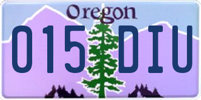 OR license plate 015DIU
