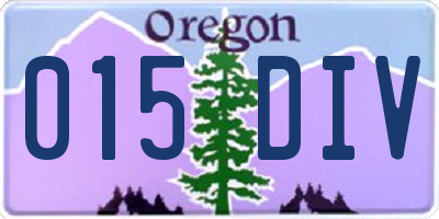 OR license plate 015DIV