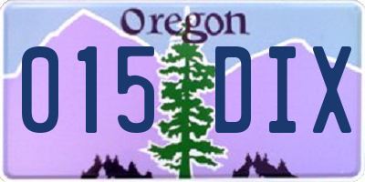 OR license plate 015DIX