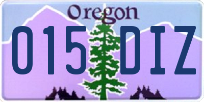 OR license plate 015DIZ