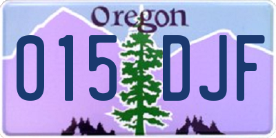 OR license plate 015DJF
